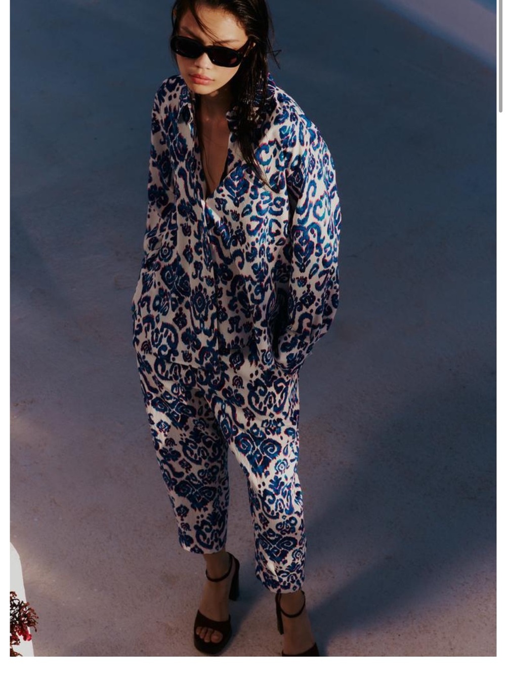 Zara Blue and White Two-Piece Set